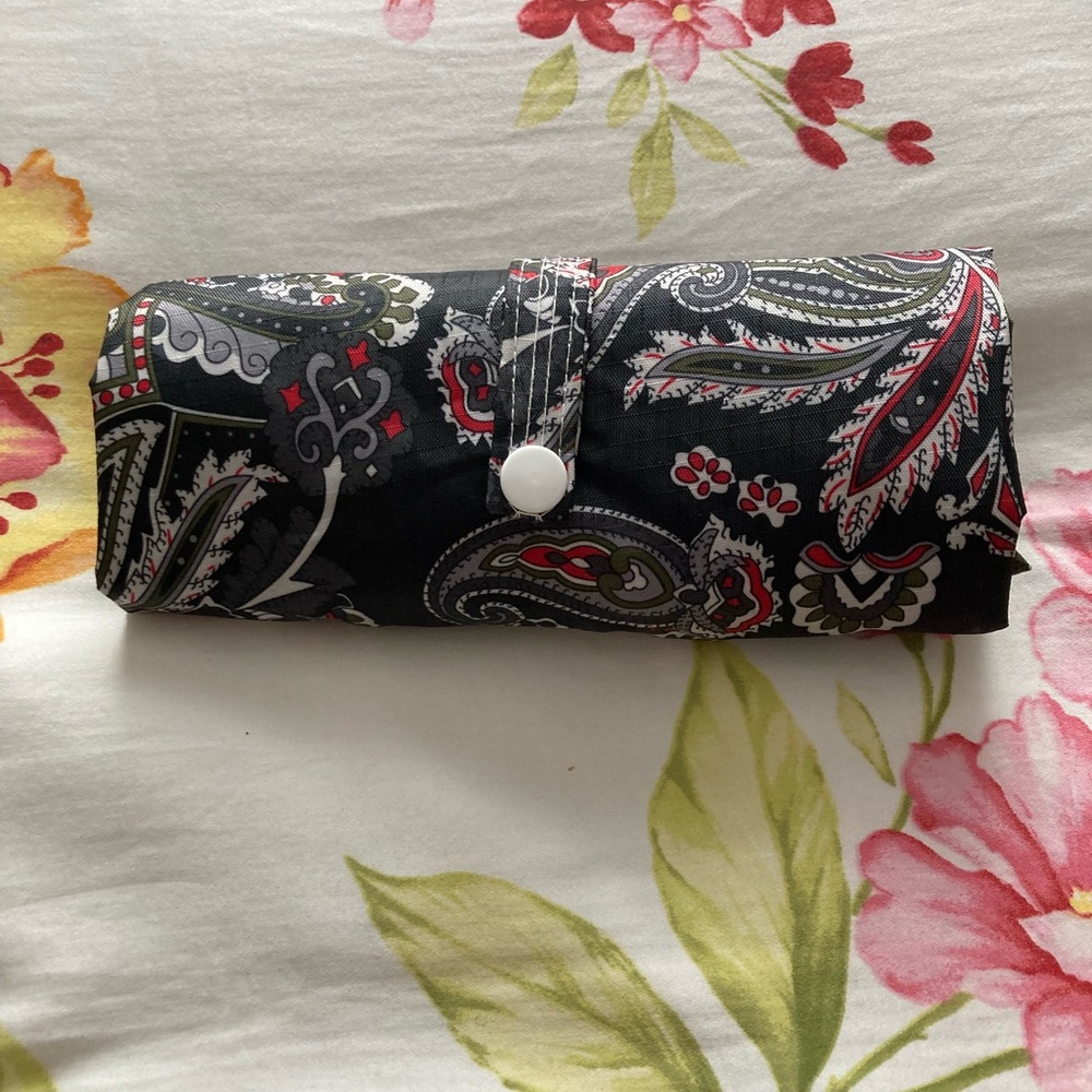 Paisley Print Black Tote